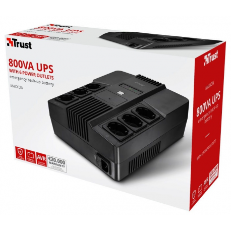 Trust Maxxon - UPS - AC 220-240 V - 800 VA - 7 Ah - output connectors: 6 - 3