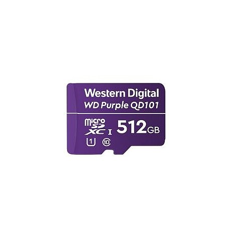 WD Purple SC QD101 WDD512G1P0C - Flash memory card - 512 GB - UHS-I U1 / Class10 - microSDXC UHS-I - purple - 3