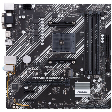MSI A520M-A PRO - Motherboard - micro ATX - Socket AM4 - AMD A520 Chipset - USB 3.2 Gen 1 - Gigabit LAN - onboard graphics (CPU required) - HD Audio (8-channel) - 0