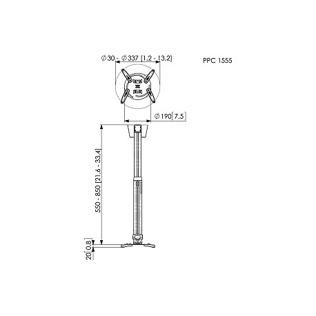 Vogel's Professional PPC 1555 - Mounting kit (ceiling mount, interface plate, telescopic pole) - for projector - ceiling mountable - 7