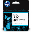 HP 712 - 80 ml - black - original - DesignJet - ink cartridge - for DesignJet Studio, T210, T230, T250, T630, T650