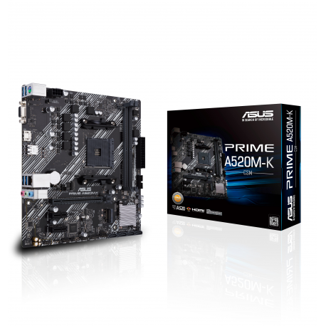ASUS PRIME A520M-K AMD Socket AM4 for 3rd Gen AMD Ryzen mATX Form Factor DDR4