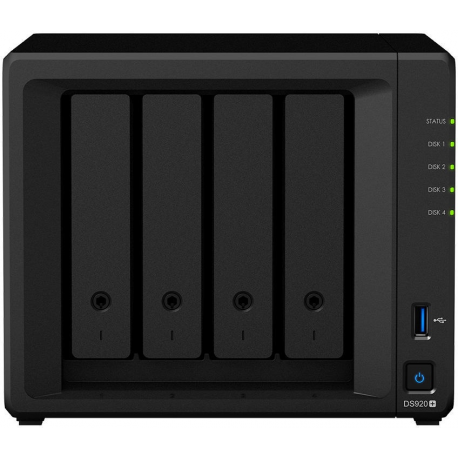 Synology Disk Station DS920+ - NAS server - 4 bays - SATA 6Gb / s  /  eSATA - RAID 0, 1, 5, 6, 10, JBOD - RAM 4 GB - Gigabit Ethernet - iSCSI support - 6