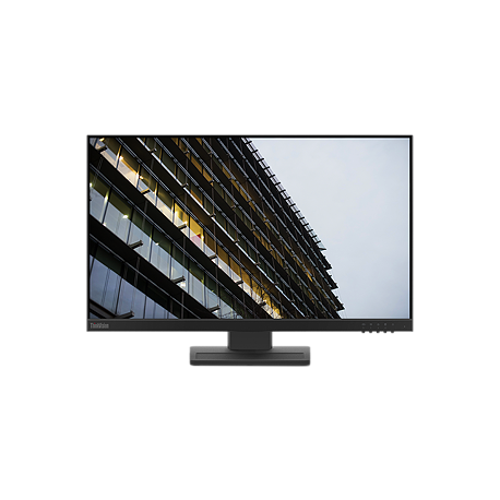 Lenovo ThinkVision E24-20 - LED monitor - 23.8" - 1920 x 1080 Full HD (1080p) @ 60 Hz - IPS - 250 cd / m² - 1000:1 - 14 ms - HDMI, VGA, DisplayPort - speakers - raven black - 2