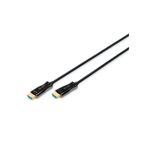 DIGITUS - Premium High Speed HDMI with Ethernet cable - HDMI male to HDMI male - 15 m - double shielded - black - 4K support, hybrid active optical cable - 0