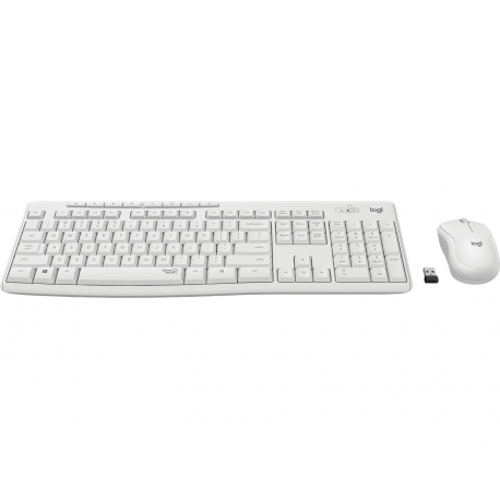 Logitech MK295 Silent - Keyboard and mouse set - wireless - 2.4 GHz - US International - off white - 3