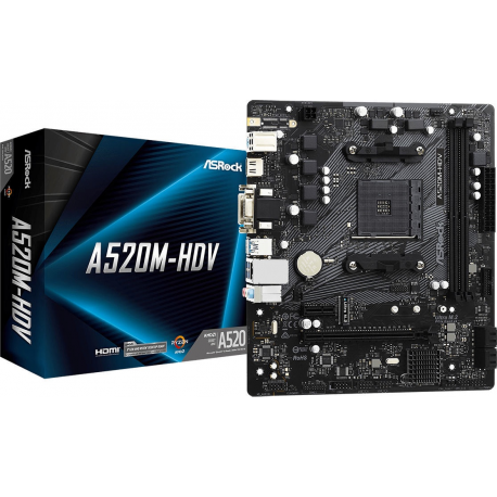 MB AMD A520 SAM4 MATX/A520M-HDV ASROCK