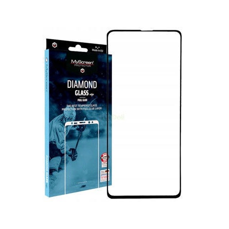 MyScreen Diamond glass edge Full Glue Screen protector, Samsung, Galaxy Note 10 Lite / A81, Tempered glass, Transparent/Black