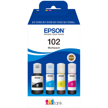 Epson - 4-pack - black, yellow, cyan, magenta - original - ink cartridge - for EcoTank ET-15000, 2750, 2751, 2756, 2850, 2851, 2856, 3850, 4750, 4850, 4856 - 2