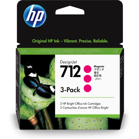HP 712 - 3-pack - 29 ml - magenta - original - DesignJet - ink cartridge - 1