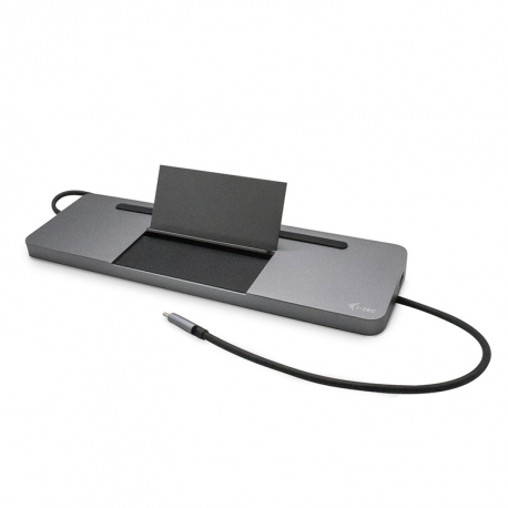 i-Tec USB-C Metal Ergonomic 4K 3x Display Docking Station + Power Delivery - Docking station - USB-C  /  Thunderbolt 3 - VGA, HDMI, DP - GigE - 4