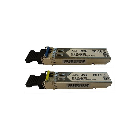 MikroTik S-3553LC20D - Kit - SFP (mini-GBIC) transceiver module - LC single-mode - up to 20 km - 1