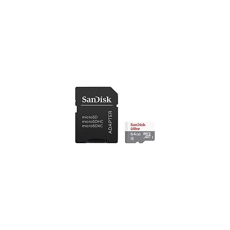 SanDisk Ultra - Flash memory card (microSDHC to SD adapter included) - 64 GB - Class 10 - microSDXC UHS-I - 0