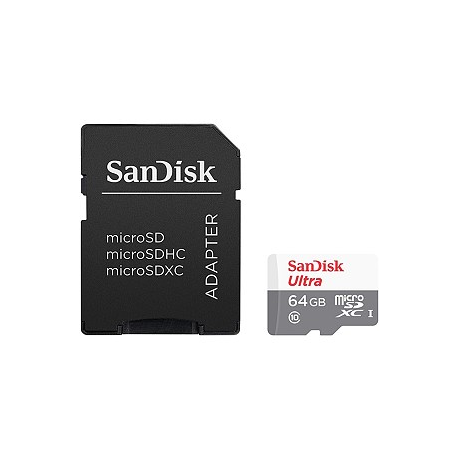 SanDisk Ultra - Flash memory card (microSDHC to SD adapter included) - 64 GB - Class 10 - microSDXC UHS-I - 2