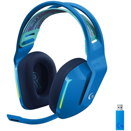 Logitech G G733 LIGHTSPEED Wireless RGB Gaming Headset - Headset - full size - 2.4 GHz - wireless - blue - 3