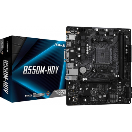 Mainboard|ASROCK|AMD B550|SAM4|MicroATX|1xPCI-Express 3.0 1x|1xM.2|1xPCI-Express 4.0 16x|Memory DDR4|Memory slots 2|1x15pin D-su
