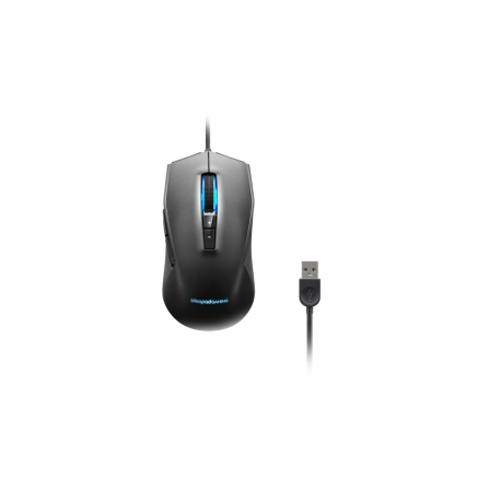 Lenovo IdeaPad Gaming M100 RGB Mouse - Mouse - ergonomic - right-handed - optical - 7 buttons - wired - USB 2.0 - black - for IdeaCentre AIO 3 24; 3 27; IdeaPad 1 14; 3 14; 5 14; 5 Pro 14; V15; Yoga Slim 7 Pro 14 - 6