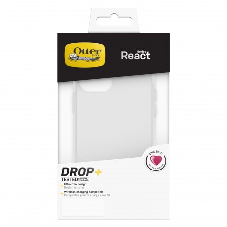 OtterBox React Series - Back cover for mobile phone - clear - for Apple iPhone 12, 12 Pro - 4