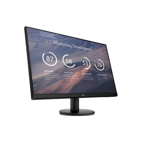 HP P27v G4 - LED monitor - 27" - 1920 x 1080 Full HD (1080p) @ 60 Hz - IPS - 300 cd / m² - 1000:1 - 5 ms - HDMI, VGA - black - 0