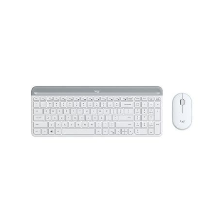 Logitech Slim Wireless Combo MK470 - Keyboard and mouse set - wireless - 2.4 GHz - Nordic - off-white - 0
