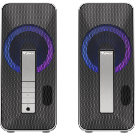 Genesis Helium 100BT RGB - Speakers - wireless - Bluetooth - USB - 10 Watt (Total) - black, silver - 0