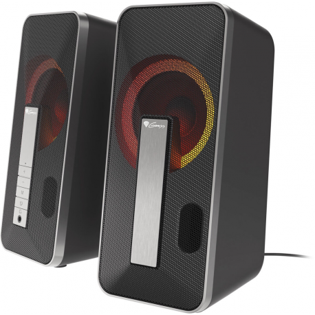 Genesis Helium 100BT RGB - Speakers - wireless - Bluetooth - USB - 10 Watt (Total) - black, silver - 1