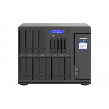 QNAP TVS-H1688X - NAS server - 16 bays - SATA 6Gb / s - RAID 0, 1, 5, 6, 10, 50, JBOD, 5 hot spare, 6 hot spare, 60, 10 hot spare, RAID TP - RAM 32 GB - Gigabit Ethernet  /  2.5 Gigabit Ethernet  /  10 Gigabit Ethernet - iSCSI support - 0