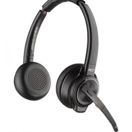 Poly Savi 8220 Microsoft - UC Series - headset system - on-ear - DECT 6.0 - wireless - active noise cancelling - Certified for Microsoft Teams - 1