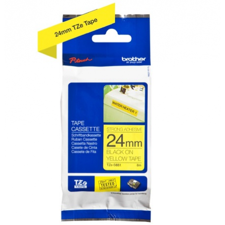 Brother TZe-SL651 - Self-adhesive - black on yellow - Roll (2.4 cm x 8 m) 1 cassette(s) laminated tape - for P-Touch PT-D800W, PT-E550WSP, PT-E550WVP, PT-P900W, PT-P950NW - 1
