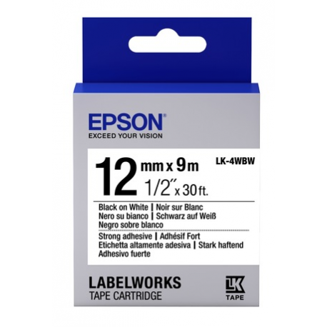 Epson LK-7WBVS - Vinyl - black on white - Roll (3.6 cm x 8 m) 1 cassette(s) self-laminating cable wrap label tape - for LabelWorks LW-1000P, LW-Z900FK - 0