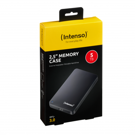 Intenso Memory Case - Hard drive - 5 TB - external (portable) - 2.5" - USB 3.0 - 5400 rpm - buffer: 8 MB - black - 4