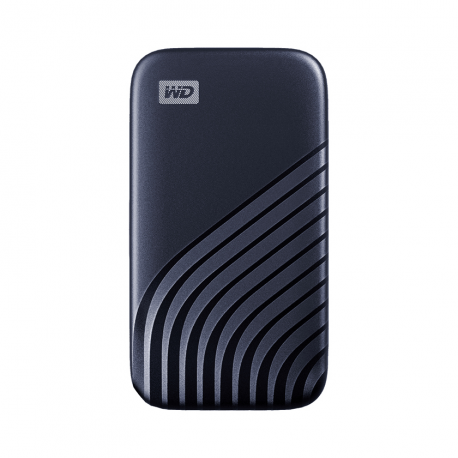 WD My Passport SSD WDBAGF0010BBL - SSD - encrypted - 1 TB - external (portable) - USB 3.2 Gen 2 (USB-C connector) - 256-bit AES - midnight blue - 3