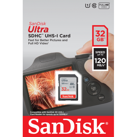 SanDisk Ultra - Flash memory card - 32 GB - UHS-I U1  /  Class10 - SDHC UHS-I - 5