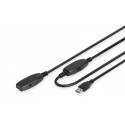 DIGITUS - USB extension cable - USB Type A (M) to USB Type A (F) - USB 3.0 - 15 m - active - black