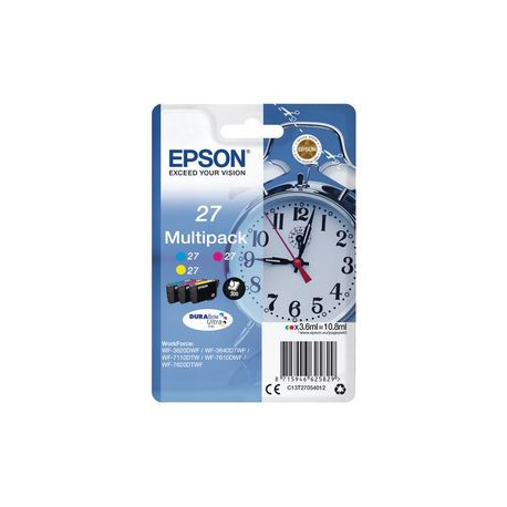 Epson 27 Multi-Pack - 3-pack - 10.8 ml - yellow, cyan, magenta - original - ink cartridge - for WorkForce WF-3620, WF-3640, WF-7110, WF-7210, WF-7610, WF-7620, WF-7710, WF-7715, WF-7720 - 3