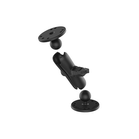 RAM RAM-B-101U - Mounting kit (double socket arm, 2 round mounting plates) - marine grade aluminium - powder coated aluminium - 1