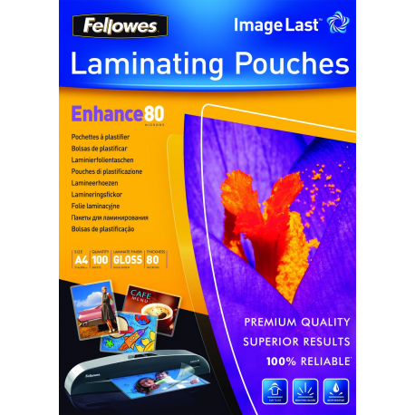 Fellowes - 80 micron - A4 (210 x 297 mm) lamination pouches - 1