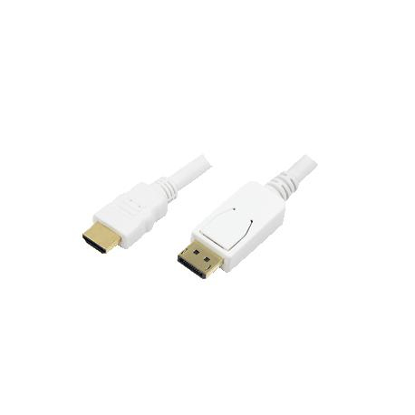 LogiLink - Adapter cable - DisplayPort male to HDMI male - 2 m - white - 2