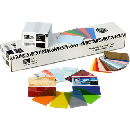 Zebra Color - Polyvinyl chloride (PVC) - 30 mil - green - CR-80 Card (85.6 x 54 mm) 500 card(s) cards - for Zebra P110m, P330i, P430i - 1