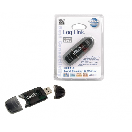 LogiLink Cardreader USB 2.0 Stick for SD / MMC - Card reader - 8 in 1 (MMC, SD, RS-MMC, MMCmobile, SDHC) - USB 2.0 - 2