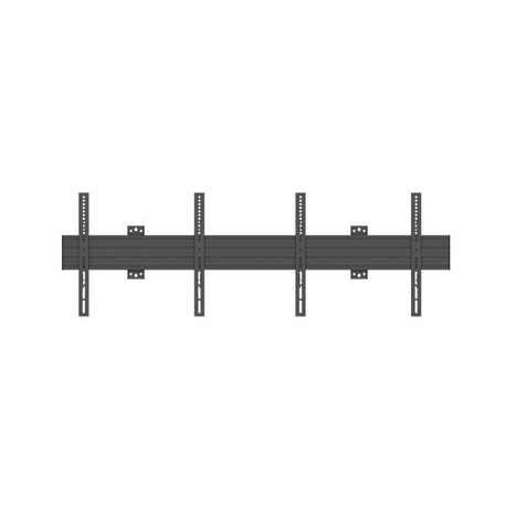 Multibrackets M Wallmount Pro MBW2U - Mounting kit (2 wall plates, wall rails, 4 x fixed arms) - for 2 LCD displays - aluminium, steel - black - screen size: 40"-65" - wall-mountable - 1