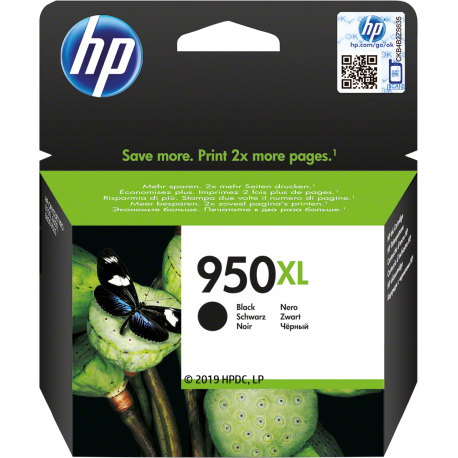 HP 950XL - High Yield - black - original - Officejet - ink cartridge - for Officejet Pro 251, 276, 8100, 8600, 8600 N911, 8610, 8615, 8616, 8620, 8625, 8630, 8640 - 8