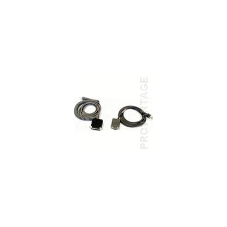 Cable, RS-232, 9P, Female, Coiled, CAB-408 (Power available on pin 9 of the connector or through external power supply), 6 ft.