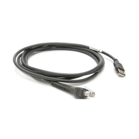 Zebra - Data cable - USB (M) - 2.8 m - for Zebra DS4208, DS4208-HC, DS4208-HD, DS9208 Omnidirectional Hands-Free Presentation Imager - 1