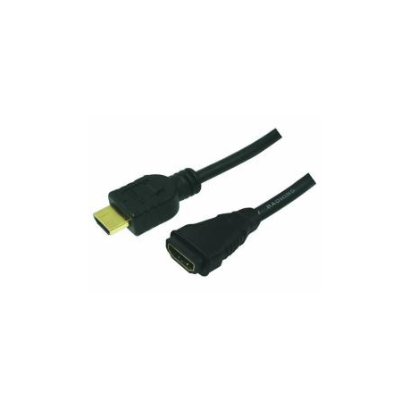 LogiLink High Speed with Ethernet - HDMI extension cable with Ethernet - HDMI male to HDMI female - 5 m - 1