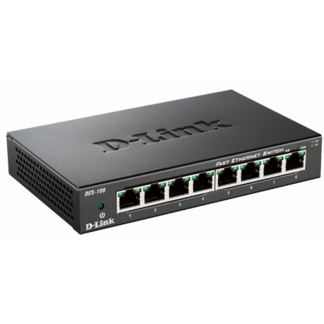 D-Link DES 108 - Switch - 8 x 10 / 100 - desktop - 1