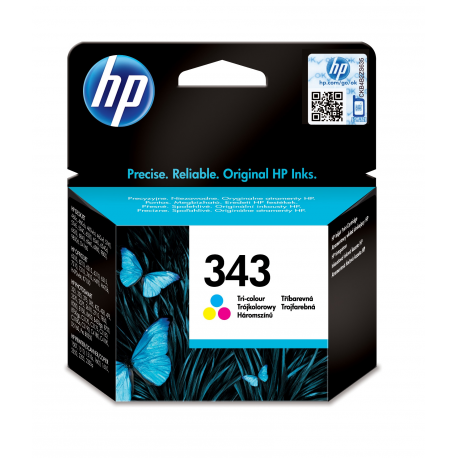 HP 343 - 7 ml - colour (cyan, magenta, yellow) - original - ink cartridge - for Officejet 100, 100 L411, 150, 63XX, H470, K7103; Photosmart 25XX, 26XX, 375, 42X, C4194 - 12