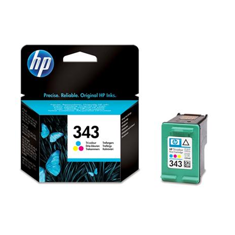 HP 343 - 7 ml - colour (cyan, magenta, yellow) - original - ink cartridge - for Officejet 100, 100 L411, 150, 63XX, H470, K7103; Photosmart 25XX, 26XX, 375, 42X, C4194 - 17