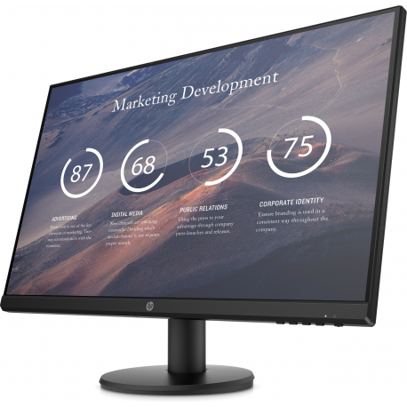 HP P27v G4 - LED monitor - 27" - 1920 x 1080 Full HD (1080p) @ 60 Hz - IPS - 300 cd / m² - 1000:1 - 5 ms - HDMI, VGA - black - 1