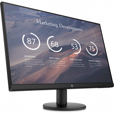 HP P27v G4 - LED monitor - 27" - 1920 x 1080 Full HD (1080p) @ 60 Hz - IPS - 300 cd / m² - 1000:1 - 5 ms - HDMI, VGA - black - 3